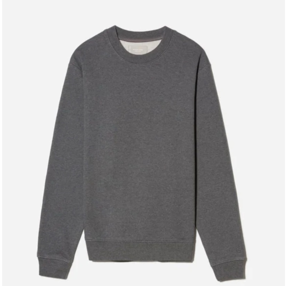 Everlane The Track Oversized Crew Neck Sweatshirt Gray Organic Cotton XXS NWT